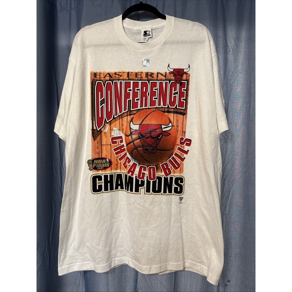 Vintage Starter Chicago Bulls Eastern Conference Champions T-Shirt Men's Large